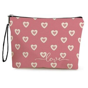 Love & Letter Design Makeup Pouch, Zipper Cosmetic